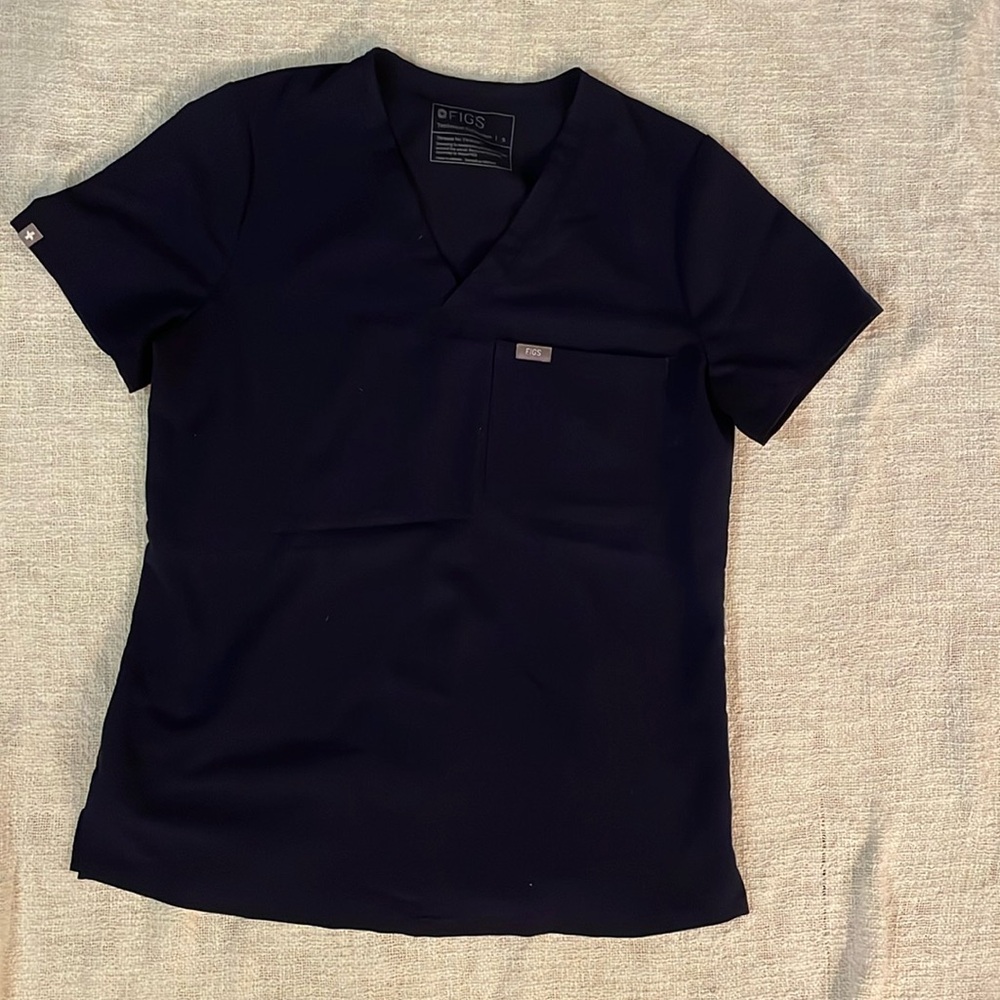 Figs navy scrub top
